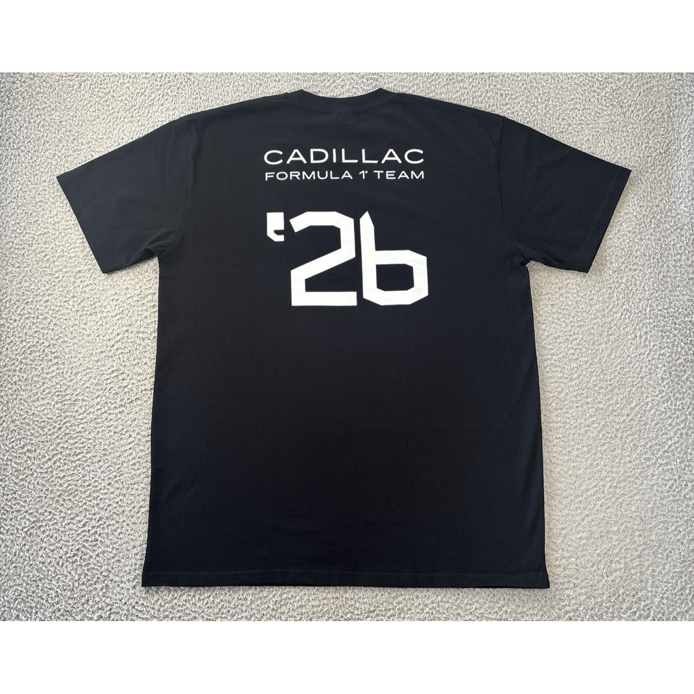 Cadillac F1‎ Formula Team T Shirt Mens XL Black Double Sided NEW NWT